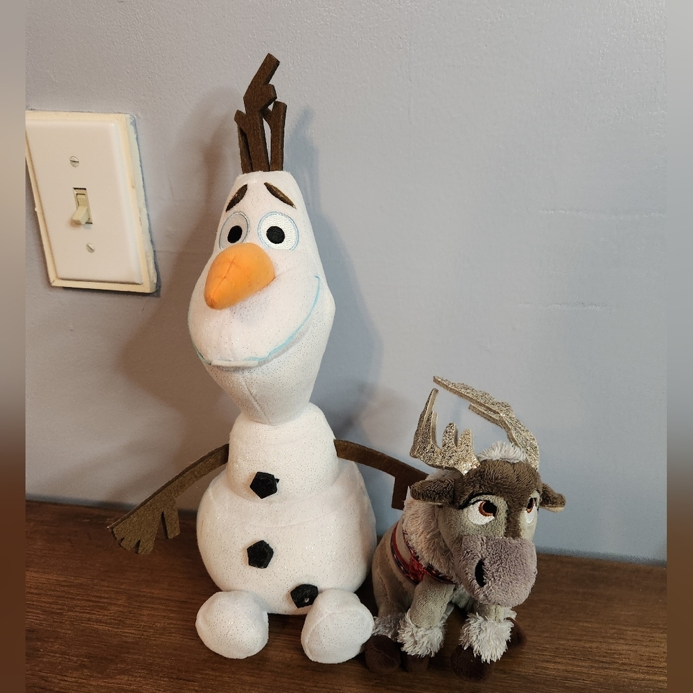Olaf 2015 And Sven 2019 Plush Set TY Sparkle Disney
